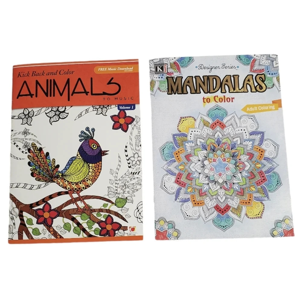 NEW Kappa Landoll Mandalas/Animals Adult Coloring Activity Books Bundle 2